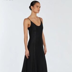 Linen scoop neck maxi dress- DISSH